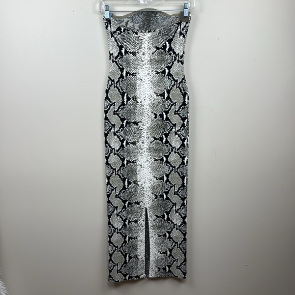 KHAITE Rumer Strapless Snake-Print Midi Dress small euc - Picture 9 of 14